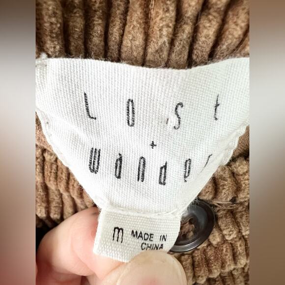 Lost and wander garmentory Alicia wide leg corduroy pants button fly neutral M - Picture 4 of 10